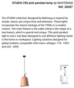 Lustra suspendata design modern Studio 290 roz