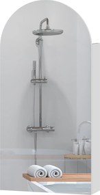 HOMCOM Dulap de perete pentru baie cu oglindă, corp pentru baie fără ramă în arc și etajere reglabile din sticlă, alb | Aosom Romania