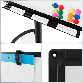 Tablă magnetică mobilă, reglabilă, cu accesorii