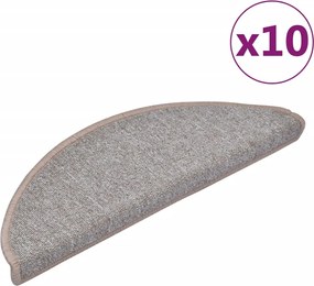 vidaXL Covorașe pentru scări, 10 buc., 65x24x4 cm, maro deschis, semirotunde, mari