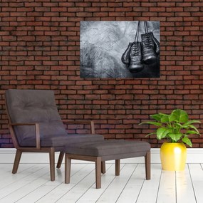 Tablou pe sticlă - Mănuși de box (70x50 cm)