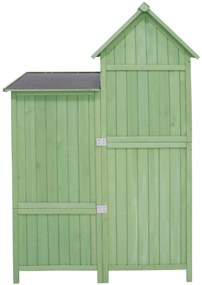 Dulap de grădină cu 2 rafturi, magazie de unelte cu spațiu de depozitare mare, 118 x 54 x 173 cm, Verde