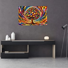 Tablou – Arbore colorat cu mere (90x60 cm)