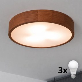 Brilagi - Plafonieră LED CARVALHO 3xE27/15W/230V, stejar/cireș, Ø 47 cm