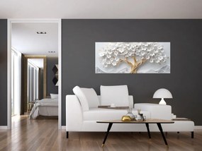 Tablou – Arborele vieții 3D plin de flori (120x50 cm)