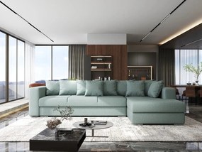 Colțar extensibil dumonde cu ladă de depozitare si sezut confortabil din spuma high-density, Gloria Enjoy Mint II 320x183 cm