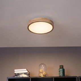 Plafonieră scandinavă din lemn 40cm incl. LED Dimmable - Pecker