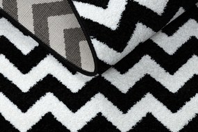 Covor Sketch rotund - F561 negru și alb - Zig Zag