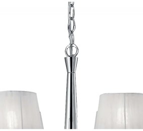 Candelabru elegant cu 6 brate Tiffany crom/ abajur alb