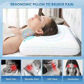 HOMCOM Pernă Memory Foam cu Husă Detașabilă 60x40x10 cm Crem | Aosom Romania