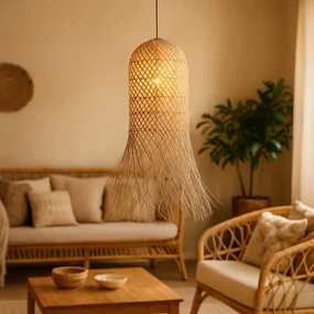 Lustra/Pendul ratan natural boho style Selby