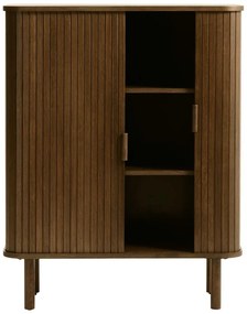 Dulap maro cu aspect de lemn de stejar cu ușă glisantă 113x90 cm Cavo – Unique Furniture