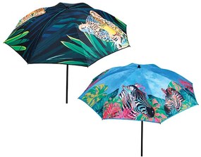 Umbrela de plaja pliabila, Azay Interiors,200cm, design tigru zebra