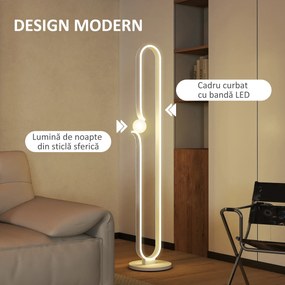 Lampă LED HOMCOM reglabilă cu comutator | Aosom Romania