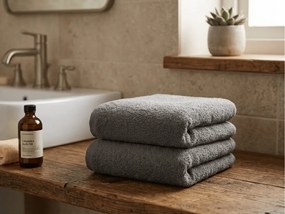 Prosop NORIELLE 50x90 cm gri inchis, 100% bumbac