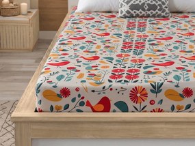Cearsaf din microfibra RETRO BIRD colorat 90x200 cm