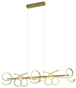 Lampă suspendată de design aurie dreptunghiulară cu 3 trepte de intensitate luminoasă - Krisscross