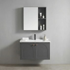 Set mobilier de baie cu lavoar Denver 60cm Grey