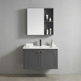 Set mobilier de baie cu lavoar Denver 60cm Grey