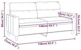 Canapea cu 2 locuri, galben deschis, 140 cm, material textil Galben deschis, 158 x 77 x 80 cm