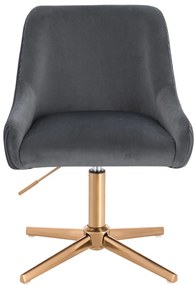 HR920CROSS Scaun Grafit din Catifea cu Bază Aurie