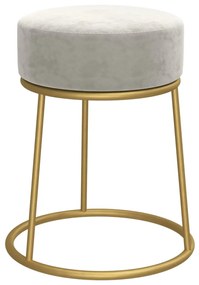 340255 vidaXL Taburet rotund, gri deschis, catifea