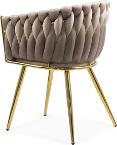 Scaun living modern din catifea cu picioare metalice BUC 261 bej