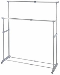 Suport umerase, Twin, Wenko, extensibil, 95 x 44 x 98 cm, otel cromat/plastic, argintiu