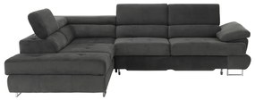 Set canapea cu spaţiu de depozitare, gri, material textil, stânga, BUTON R