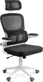 Scaun ergonomic din mesh cu suport lombar si brate rabatabile OFF 432 negru