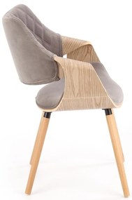 Scaun K396 material catifea gri stejar