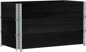 vidaXL Jardinieră de grădină, negru, 100x50 cm, lemn masiv pin