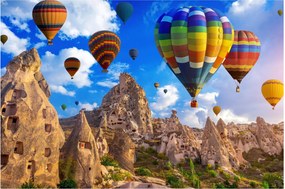 Tablou - Baloane cu aer cald, Cappadocia, Turcia. (90x60 cm)