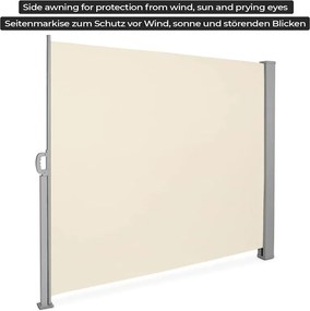 JAGO Paravan lateral retractabil, 180 x 500 cm, bej