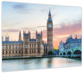 Tablou pe sticlă - Londra în culori pastelate (70x50 cm)