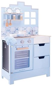 Bucătărie din lemn cu accesorii New Classic Toys albastru