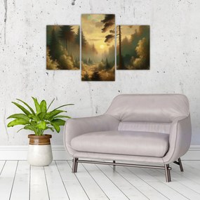 Tablou - Soare strălucind prin pădure (90x60 cm)