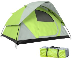 Outsunny Cort de Camping pentru 3-4 Persoane, Cort Impermeabil și Rezistent la UV, 3x3x1.8m, Galben și Gri | Aosom Romania