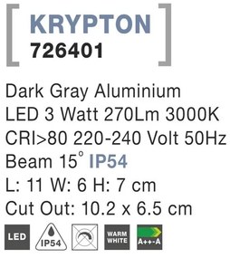 Spot LED ambiental de exterior IP54 KRYPTON NVL-726401