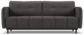 Canapea extensibila Haidi cu tapiterie din tesatura structurala, gri inchis