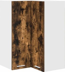 vidaXL Dulap suspendat Stejar afumat și alb 57 x 57 x 80 cm