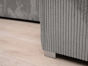 Canapea colt extensibila SMART COSARO gri deschis, cu colt bilateral + 2 perne CADOU