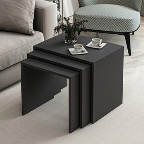 Masuta de cafea set (3 bucăți) Alya - Anthracite