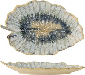 Platou de servire din ceramică glazurată artizanal în formă de frunză, L31×H4×W19,5 cm, „Dorreen"