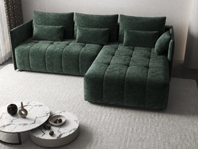 Colțar extensibil dumonde cu ladă de depozitare si sezut confortabil din spuma high-density, Malta Euphoria Green 235x185 cm