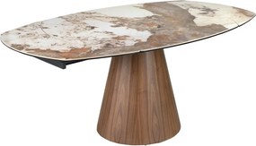 Masa extensibila design LUX Porcelain Marble 130-190cm
