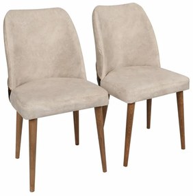 Set de scaune de sufragerie Nova Cream și Walnut,2 buc., 2 buc.