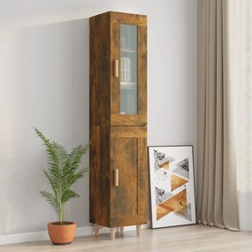 3115425 vidaXL Dulap înalt, stejar fumuriu, 34,5x34x180 cm, lemn prelucrat