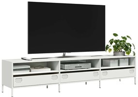 vidaXL Dulap TV, alb, 202x39x43,5 cm, oțel laminat la rece