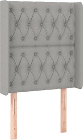 vidaXL Tăblie de pat cu aripioare gri deschis 83x16x118/128 cm textil